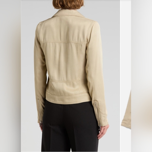 #152 Elie Elie Tahari Twill Moto Jacket - Picture 2 of 3